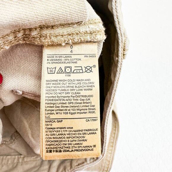 Gap High Rise Wide Leg Cropped Denim Jeans Khaki Size 0 - Picture 4 of 8